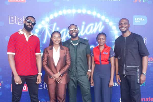 CAPTION::: Nigerian Idol Season 10 judge Ric Hassani (left); Executive Head of Content and Channels, West Africa MultiChoice, Dr. Busola Tejumola; Nigerian Idol Season 10 judge Iyanya; Brand Manager, Bigi, Biola Aransiola; and host of Nigerian Idol Season 10, IK Osakioduwa, at the Nigerian Idol Season 10 press conference on Thursday, March 20, 2025.