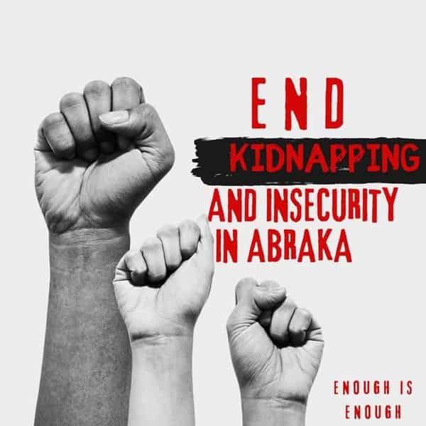End kidnapping in Abraka, Delta State protest