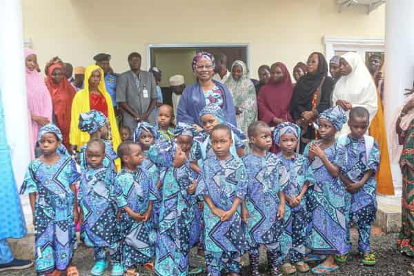 Rescued trafficked children