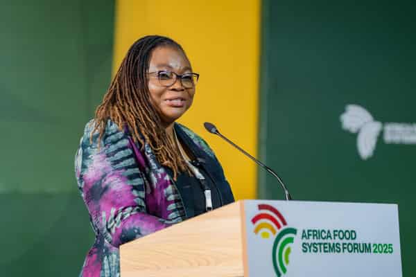 Adesuwa Ifedi, SVP for Africa Programs at Heifer International, urged leaders at AFS Forum 2025 to treat farmers, young innovators as business partners (1)
