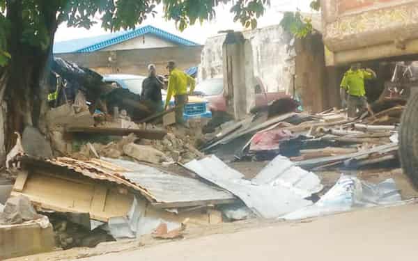 Demolished structures