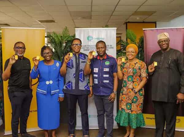 L-R: General Manager, Regulatory Affairs, MTN Nigeria PLC, Ikenna Ikeme; Group Managing Director, Chams Holdco PLC, Mayowa Olaniyan; Chief Sales and Distribution Officer (CSDO), MTN Nigeria, Olusina Adegoke, Managing Director/ CEO CardCentre Nigeria Limited, Olalekan Latona; General Manager, Sustainability and Shared Value, MTN Nigeria, Adekemi Adisa and General Manager, Global Soucing and Supply Chain (GSSC), MTN Nigeria, Adeola Oduntan at the launch of Eco-Friendly SIM cards in Lagos recently