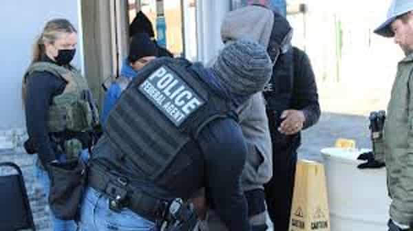 ICE agents arrested seven illegal immigrants during a separate workforce operation raid. (U.S. Immigration and Customs Enforcement)