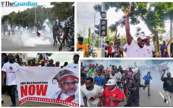 Protests have taken place in Abuja, Nigeria, calling for the release of Nnamdi Kanu.