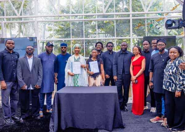 Hon. Hannatu Musa Musawa and Lens for Good team at MOU signing in Abuja.