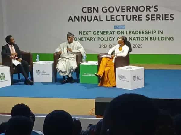 CBN Governor, Olayemi Cardoso, during a fireside chat during his inaugural lecture series at the Lagos Business School on Friday in Lagos
