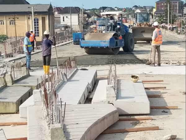 Ongoing construction at Port Harcourt Ring Road