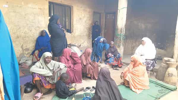 Mourners at the residents