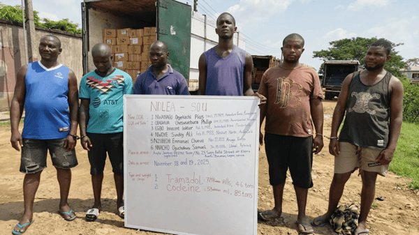 a suspected drug baron, Onyekachi Pius Nwanagu, and five members of his cartel were arrested, with substances worth over N6.7 billion recovered from their secret warehouse in a residential estate in Lagos.