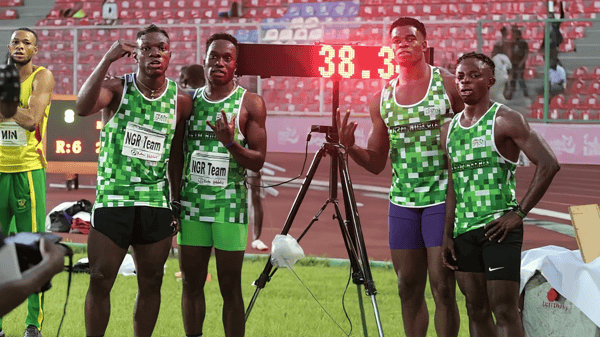 Team Nigerian athletes competing in a recent international championship