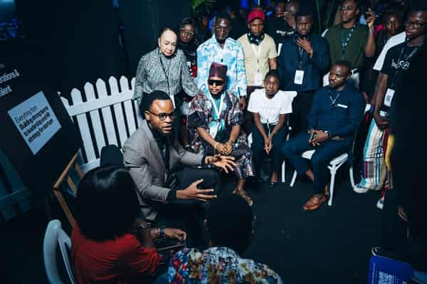 Sam Adedoyin  gesticulates as he speaks to his mentees at the ASF Lagos 2025