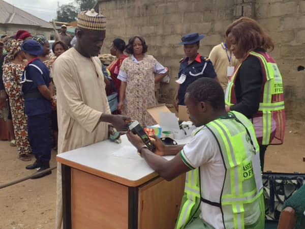 Accreditation at the livingwater polling unit in Kubwa, Abuja at 909am