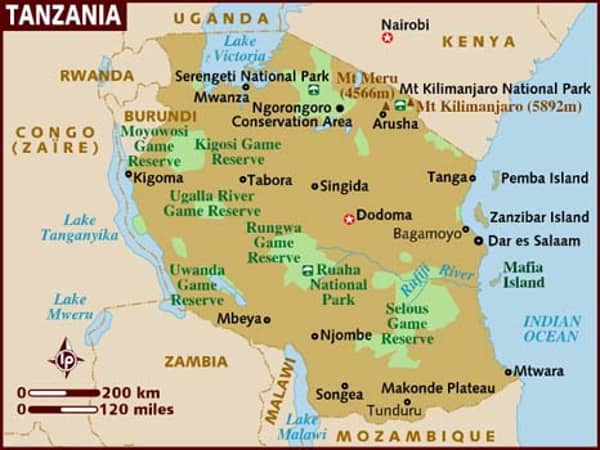 tanzania map