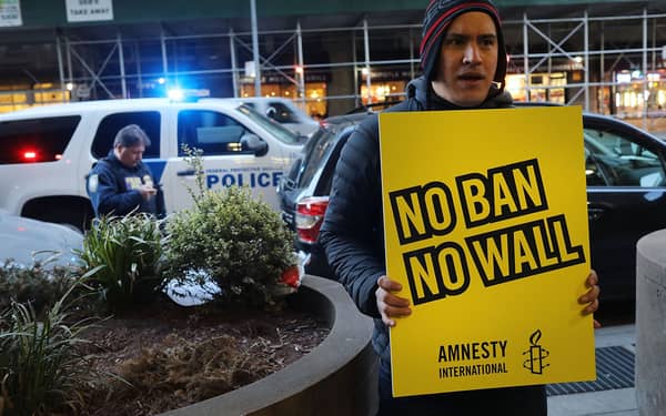 Activists Demonstrate Against Trump’s Immigration Travel Ban