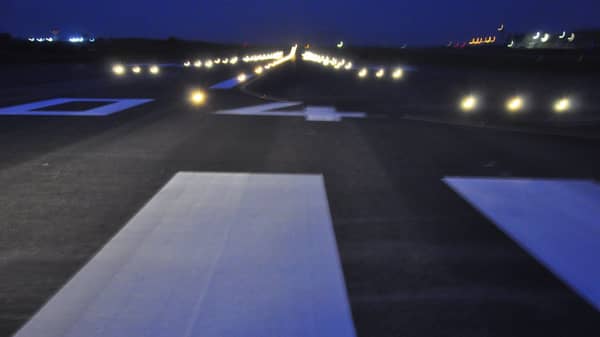 Abuja Airport runway at night