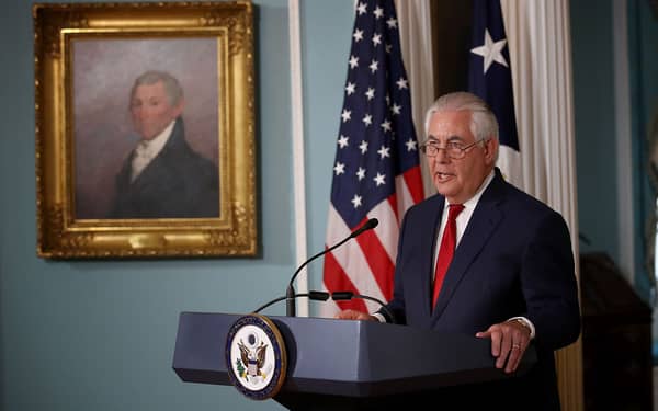 Secretary Of State Rex Tillerson Makes Statement At State Department