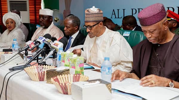 Buhari at the APC nec meeting