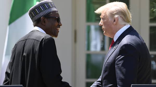US President Donald Trump and Nigerian President Muhammadu Buhari hold a joint press conference