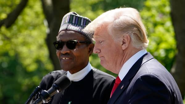 US President Donald Trump and Nigerian President Muhammadu Buhari hold a joint press conference