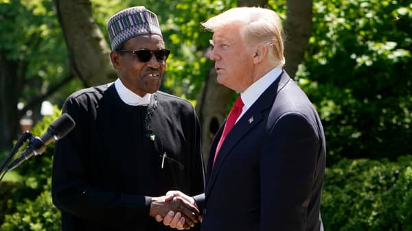 US President Donald Trump and Nigerian President Muhammadu Buhari hold a joint press conference
