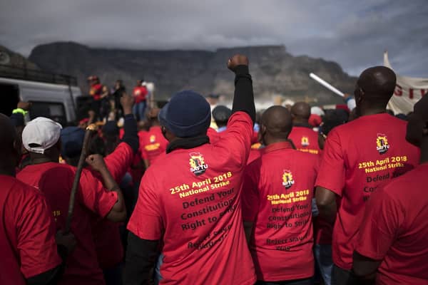 SAFRICA-LABOUR-POLITICS-PROTEST-STRIKE-UNIONS-SAFTU