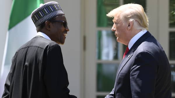 US President Donald Trump and Nigerian President Muhammadu Buhari hold a joint press conference
