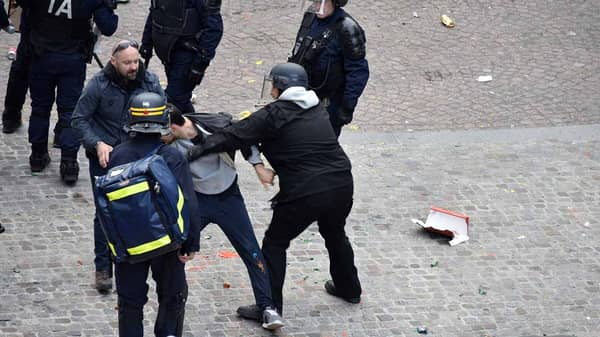 FRANCE-POLITICS-MACRON-ASSAULT-POLICE