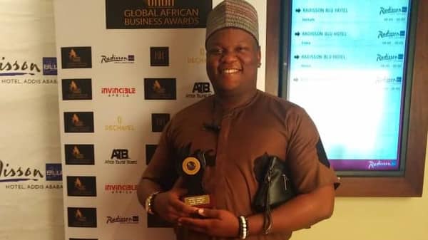Jimoh Maiyegun, Farmcrowdy’s Chief Technology Officer at the Global African Business Awards ceremony in Addis Ababa, yesterday