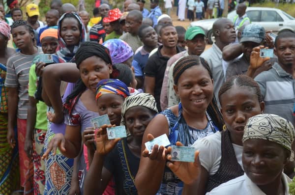 Nigerians at a voting center Photo International Republican Institute