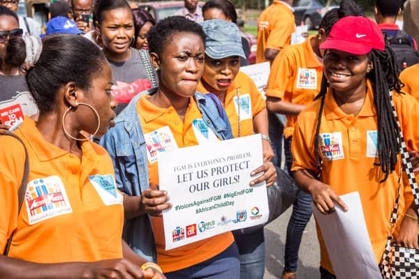 young people in Nigeria take to the streets to break the silence of FGM in their communitiesjpg