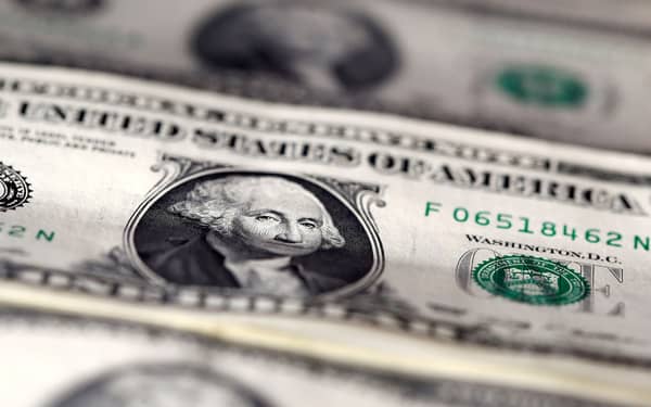 U.S. dollar notes are seen in this picture illustration