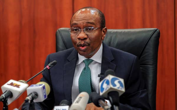 Central Bank Governor Godwin Emefiele speaks during the monthly Monetary Policy Committee meeting in Abuja