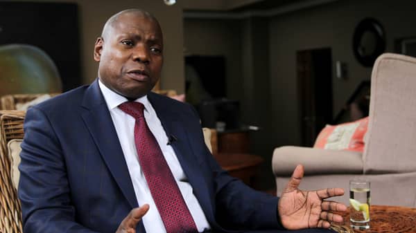 Dr Zweli Mkhize, one of the ANC’s “top six” leaders, gestures as he speaks to Reuters in Johannesburg