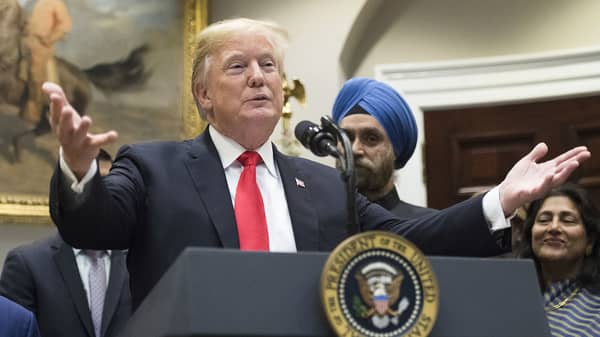 US President Trump participates in the Diwali ceremonial lighting of the Diya