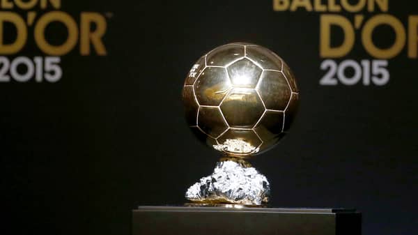 Trophy for 2015 FIFA World Player of the Year is displayed during news conference prior to Ballon d’Or 2015 awards ceremony in Zurich