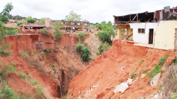 Gully erosion site before the reclamation work in Esan Central Local Government Area of Edo State.
