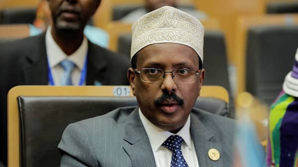 Somalia’s President Mohamed Abdullahi Mohamed attends the 30th Ordinary Session of the Assembly of the Heads of State and the Government of the African Union in Addis Ababa