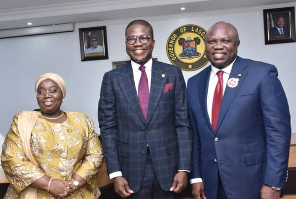 Lagos deputy governor Idiat Adebule, Head of Service Hakeem Muri-Okunola and governor Akinwunmi Ambode