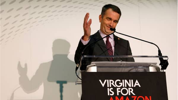 Governor Northam speaks about Amazon’s new headquarters in Crystal City in Arlington, Virginia