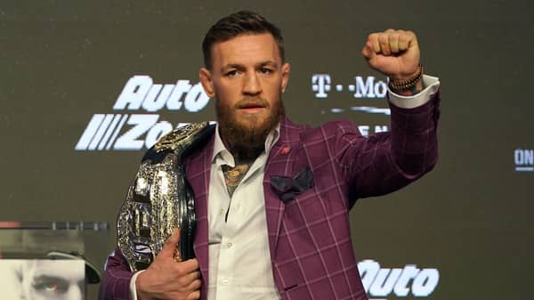 UFC press conference with Khabib Nurmagomedov and Conor McGregor