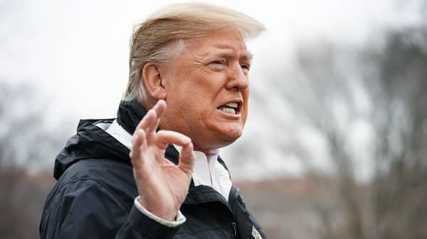 US President Donald Trump and First Lady Melania Trump depart the White House