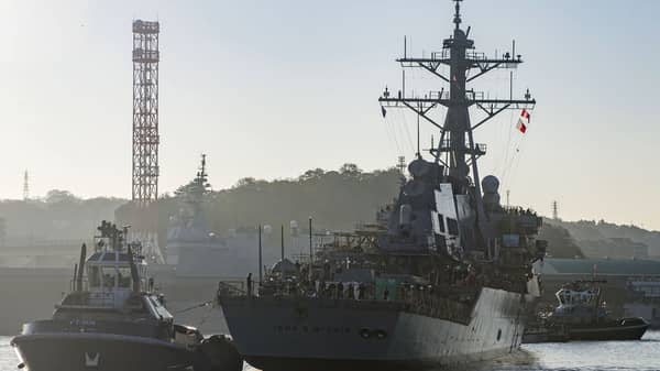 USS John S. McCain Undocking