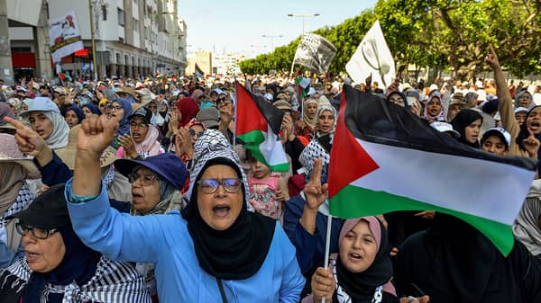 MOROCCO-DEMO-PALESTINIAN-US-BAHRAIN-UNREST