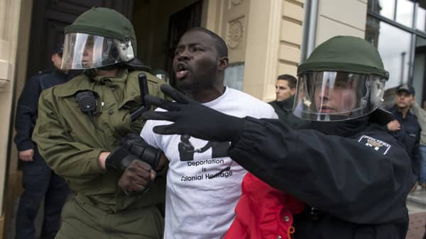 Police detain demonstrator who took part in brief occupation of Nigerian embassy in Berlin