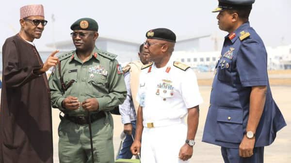 Buhari with security chiefs