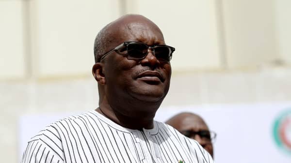 Burkina Faso President Roch Marc Christian Kabore is seen during the opening of the 54th ECOWAS Authority of Heads of State and Government Ordinary Session in Abuja