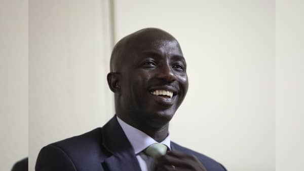 Nigerian former soccer player Siasia attends a news conference after a job interview at the NFF in the capital Abuja