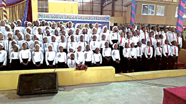 Children choir ministering