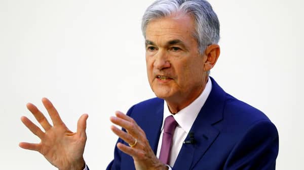 FILE PHOTO: U.S. Federal Reserve Chairman Jerome Powell speaks at a panel discussion at the University of Zurich in Zurich, Switzerland September 6, 2019
