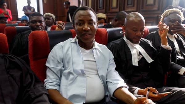 FILE PHOTO: Nigerian activist and former presidential candidate Omoyele Sowore appears at the Federal High Court in Abuja